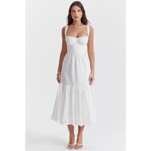 NWT House of CB Elia White Broderie Anglaise Midi Sundress